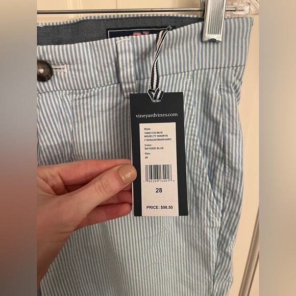 Vineyard Vines Seersucker Breaker Short 9" Bayside Blue Men's Size 28 NWT - Picture 3 of 3